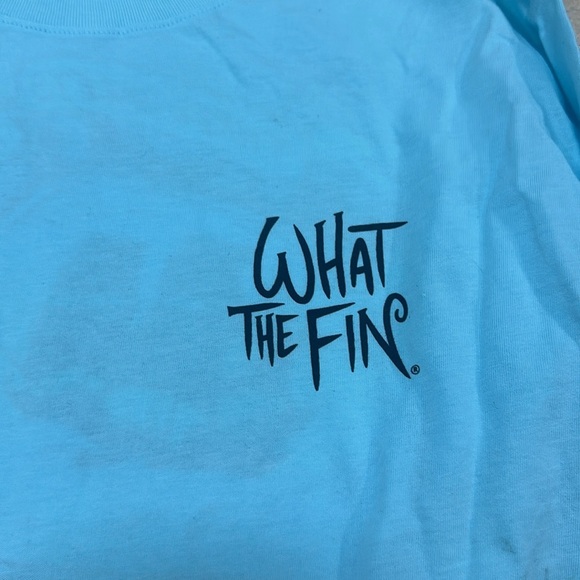 What The Fin Mens Happy Hour Short Sleeve Tee Aqua NWT Size M - Picture 5 of 7